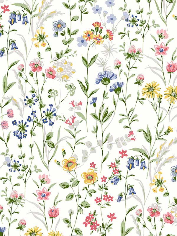 Wildflowers Peel and Stick fabric in multicolored color - pattern number NW41901 - by NextWall in the Peel and Stick Wallpaper by Nextwall collection