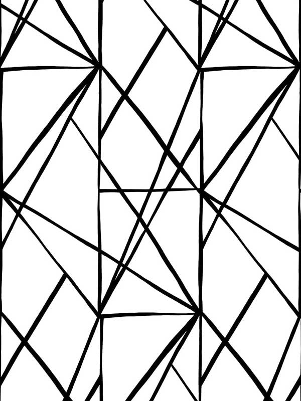 Quartz Geo Peel and Stick wallpaper in black and white color - pattern number NW42500 - by NextWall in the Peel and Stick Wallpaper by Nextwall collection