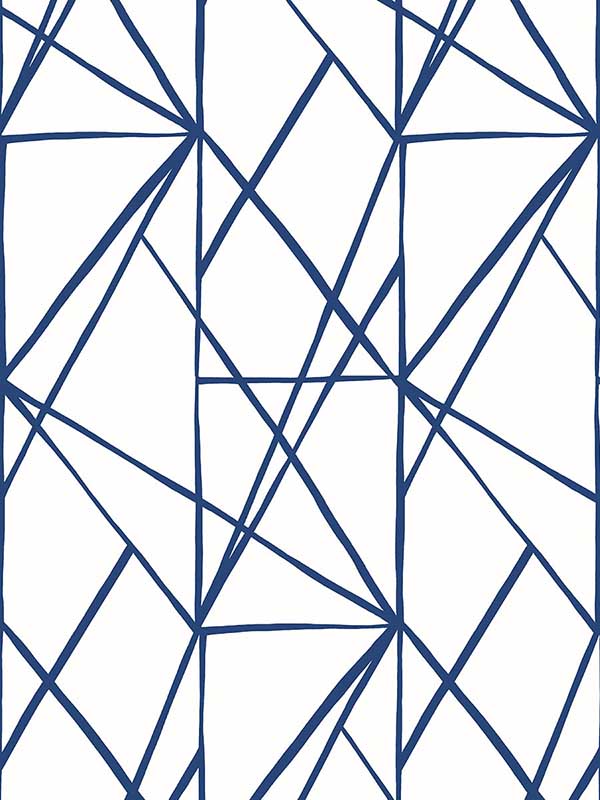 Quartz Geo Peel and Stick wallpaper in navy blue color - pattern number NW42502 - by NextWall in the Peel and Stick Wallpaper by Nextwall collection