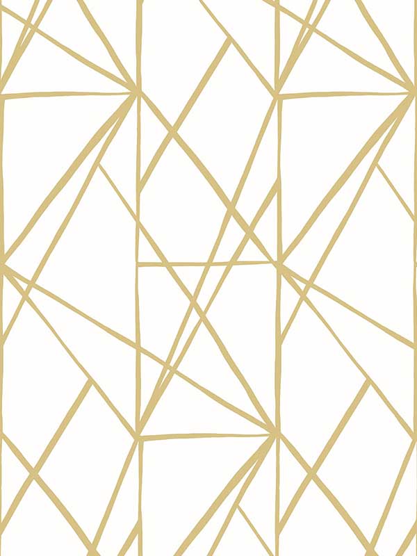 Quartz Geo Peel and Stick wallpaper in metallic gold color - pattern number NW42503 - by NextWall in the Peel and Stick Wallpaper by Nextwall collection