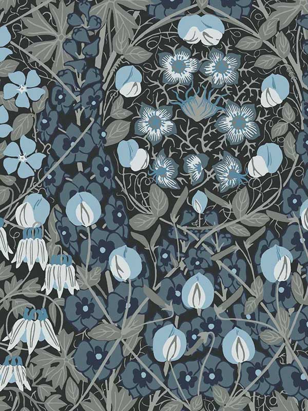 Tulip Garden Peel and Stick wallpaper in bluestone color - pattern number NW43802 - by NextWall in the Peel and Stick Wallpaper by Nextwall collection