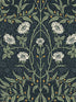 Stenciled Floral Peel and Stick wallpaper in navy and sage color - pattern number NW43902 - by NextWall in the Peel and Stick Wallpaper by Nextwall collection