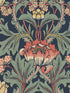 Primrose Floral Peel and Stick fabric in denim blue and auburn color - pattern number NW44402 - by NextWall in the Peel and Stick Wallpaper by Nextwall collection