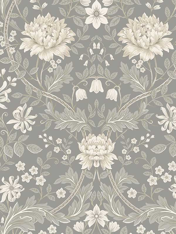 Honeysuckle Trail Peel and Stick wallpaper in daydream grey color - pattern number NW44608 - by NextWall in the Peel and Stick Wallpaper by Nextwall collection