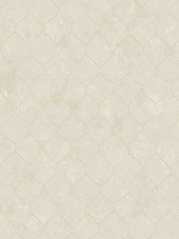 Rauta Hexagon Tile wallpaper in pearl color - pattern number 4105-86652 - by A Street Prints in the Lumina collection