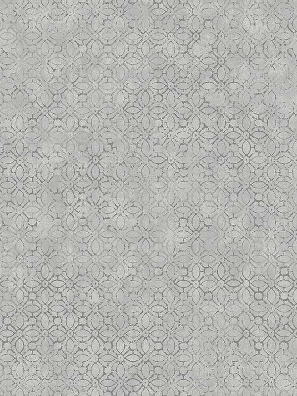 Khauta Floral Geometric wallpaper in sterling color - pattern number 4105-86665 - by A Street Prints in the Lumina collection