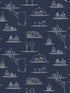 Chalkboard Menu fabric in navy color - pattern number G45407 - by Galerie in the Just Kitchens collection