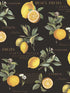 Citron Botanical fabric in black yellow color - pattern number G45411 - by Galerie in the Just Kitchens collection