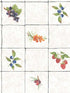 Fruit tile fabric in taupe red blue color - pattern number G45417 - by Galerie in the Just Kitchens collection