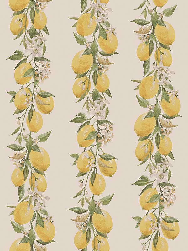 Lemon Stripe wallpaper in yellow beige color - pattern number G45440 - by Galerie in the Just Kitchens collection