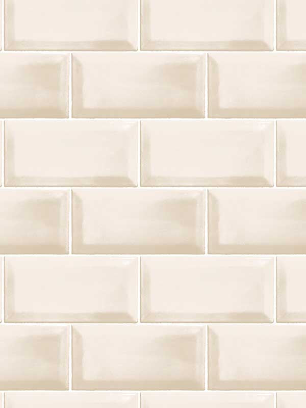 Metro Tile wallpaper in beige color - pattern number G45444 - by Galerie in the Just Kitchens collection