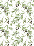 Olive Drupe wallpaper in green black white color - pattern number G45450 - by Galerie in the Just Kitchens collection