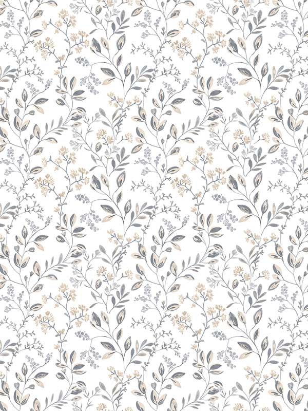 Spring Leaf Trail fabric in grey beige color - pattern number G45454 - by Galerie in the Just Kitchens collection