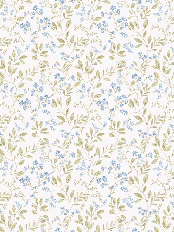 Spring Leaf Trail fabric in blue green color - pattern number G45455 - by Galerie in the Just Kitchens collection