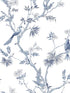 Classic Bird Trail fabric in blue white color - pattern number G78489 - by Galerie in the Secret Garden collection