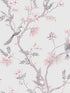 Classic Bird Trail fabric in grey pink color - pattern number G78491 - by Galerie in the Secret Garden collection
