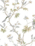 Classic Bird Trail fabric in grey green beige white color - pattern number G78492 - by Galerie in the Secret Garden collection