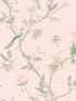Classic Bird Trail fabric in pink green color - pattern number G78493 - by Galerie in the Secret Garden collection