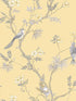 Classic Bird Trail fabric in yellow grey color - pattern number G78494 - by Galerie in the Secret Garden collection
