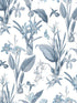 Cottage Botanical fabric in blue color - pattern number G78504 - by Galerie in the Secret Garden collection