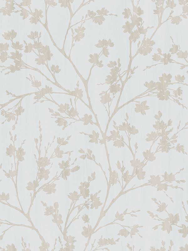 Wispy Branches wallpaper in beige white color - pattern number G78530 - by Galerie in the Secret Garden collection