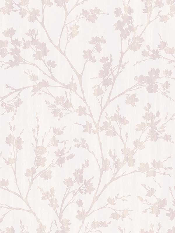 Wispy Branches wallpaper in white dusty pink color - pattern number G78533 - by Galerie in the Secret Garden collection