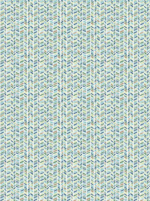 Stained Glass Stripe wallpaper in emerald green turquoise navy color - pattern number G56693 - by Galerie in the Small Prints collection