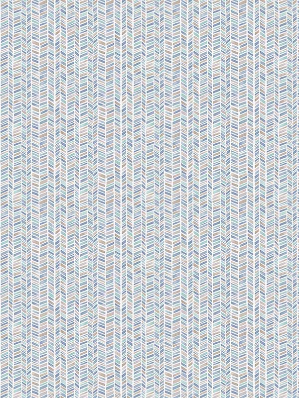 Stained Glass Stripe wallpaper in teal navy tan color - pattern number G56695 - by Galerie in the Small Prints collection