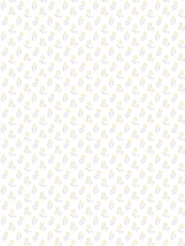 Vintage Bud wallpaper in yellow grey color - pattern number G56711 - by Galerie in the Small Prints collection