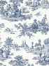 Chateau Toile Peel and Stick fabric in navy blue color - pattern number NW43312 - by NextWall in the Peel and Stick Wallpaper by Nextwall collection