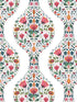 Floral Ogee Peel and Stick fabric in rose pink and spruce color - pattern number NW45001 - by NextWall in the Peel and Stick Wallpaper by Nextwall collection