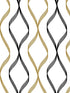 Ogee Ribbon Peel and Stick wallpaper in metallic gold and ebony color - pattern number NW45100 - by NextWall in the Peel and Stick Wallpaper by Nextwall collection