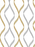 Ogee Ribbon Peel and Stick wallpaper in silver and gold color - pattern number NW45105 - by NextWall in the Peel and Stick Wallpaper by Nextwall collection