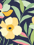 Garden Block Floral Peel and Stick wallpaper in deep navy and pastels color - pattern number NW45309 - by NextWall in the Peel and Stick Wallpaper by Nextwall collection
