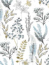 Wild Garden Peel and Stick wallpaper in glacier blue and matte brass color - pattern number NW45404 - by NextWall in the Peel and Stick Wallpaper by Nextwall collection