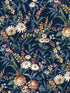 Vintage Floral Peel and Stick fabric in navy blue color - pattern number NW45702 - by NextWall in the Peel and Stick Wallpaper by Nextwall collection