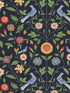 Bird Toile Peel and Stick wallpaper in midnight blue color - pattern number NW45902 - by NextWall in the Peel and Stick Wallpaper by Nextwall collection