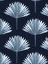 Tropical Fan Palm Peel and Stick fabric in navy blue color - pattern number NW46502 - by NextWall in the Peel and Stick Wallpaper by Nextwall collection