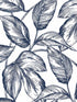 Sketched Leaves Peel and Stick fabric in navy blue color - pattern number NW46902 - by NextWall in the Peel and Stick Wallpaper by Nextwall collection