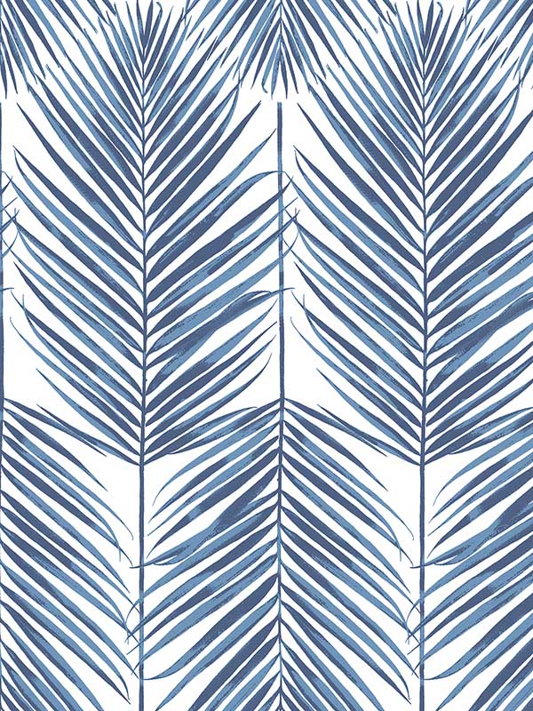 Paradise Palms Peel and Stick wallpaper in coastal blue color - pattern number NW47402 - by NextWall in the Peel and Stick Wallpaper by Nextwall collection
