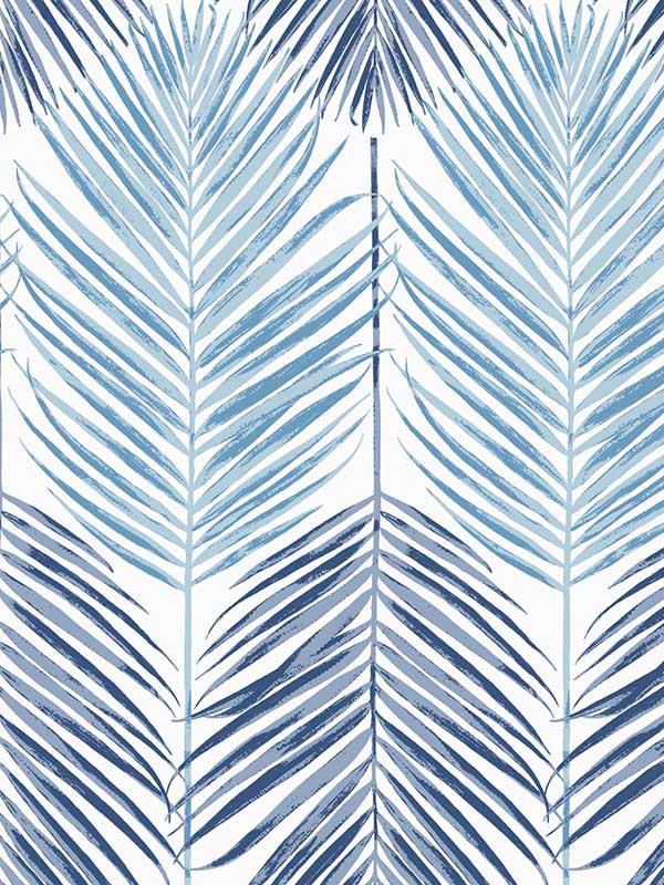 Two Toned Palm Peel and Stick wallpaper in blue lagoon color - pattern number NW47912 - by NextWall in the Peel and Stick Wallpaper by Nextwall collection