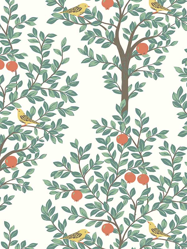 Fruit Tree Peel and Stick wallpaper in juniper color - pattern number NW48104 - by NextWall in the Peel and Stick Wallpaper by Nextwall collection