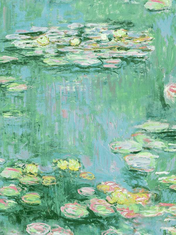 Lily Pond Peel and Stick fabric in hunter green and lakeside color - pattern number NW50004 - by NextWall in the Peel and Stick Wallpaper by Nextwall collection