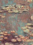 Lily Pond Peel and Stick wallpaper in rust and deep sea color - pattern number NW50006 - by NextWall in the Peel and Stick Wallpaper by Nextwall collection