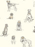Dogs Life fabric in silver and gold metallic color - pattern number AF1938 - by York in the Inspired by Color Black and White III collection