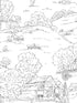Pasture Toile fabric in black and white color - pattern number FH4031 - by York in the Inspired by Color Black and White III collection