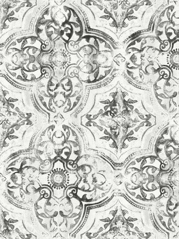 Quartet wallpaper in white and black color - pattern number MN1890 - by York in the Inspired by Color Black and White III collection