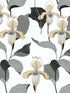 Lady Slipper wallpaper in gold and grey color - pattern number NV5524 - by York in the Inspired by Color Black and White III collection