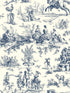 Seasons Toile fabric in navy color - pattern number AF2000 - by York in the Inspired by Color Blues II collection