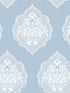 Signet Medallion Damask fabric in blue color - pattern number DM4985 - by York in the Inspired by Color Blues II collection